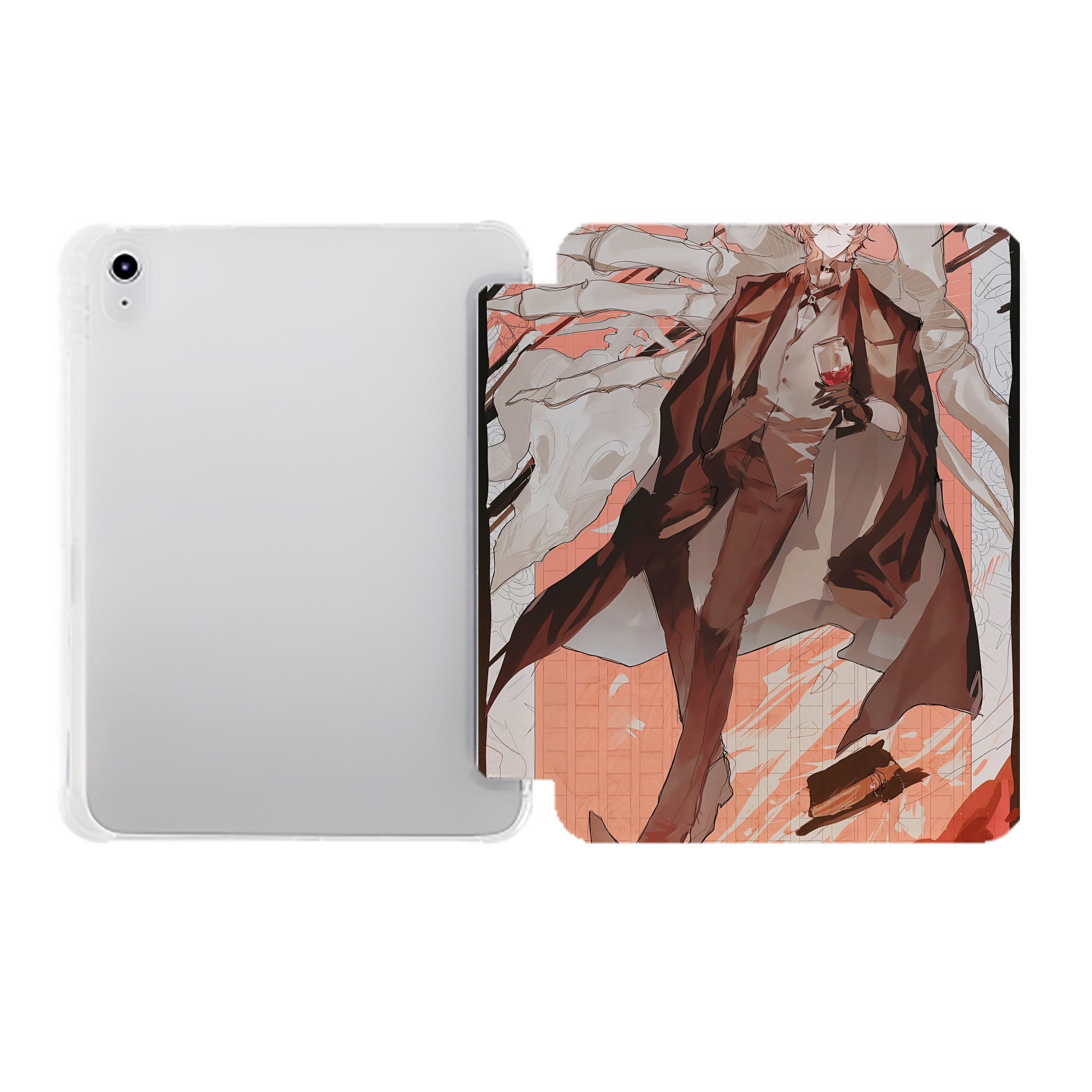（画像用） 文豪ストレイドッグス Bungo Stray Dogs IPad ケース ペン収納付き 三つ折りスタンド PUレザー×シリコン 対応機種9.5/10.5/10.9インチ